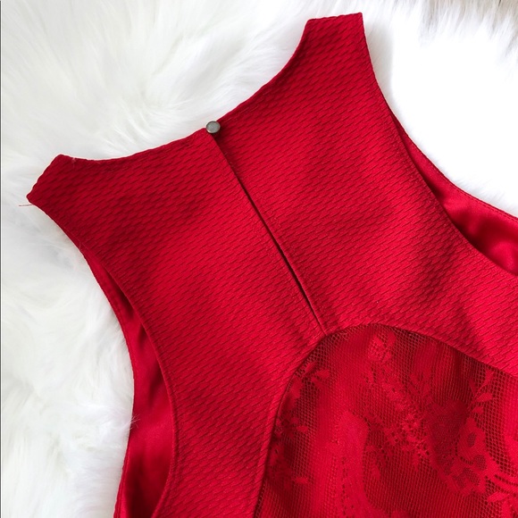 Forever 21 Skater Dress Semi Open Back Ribbed Lace - Picture 5 of 7